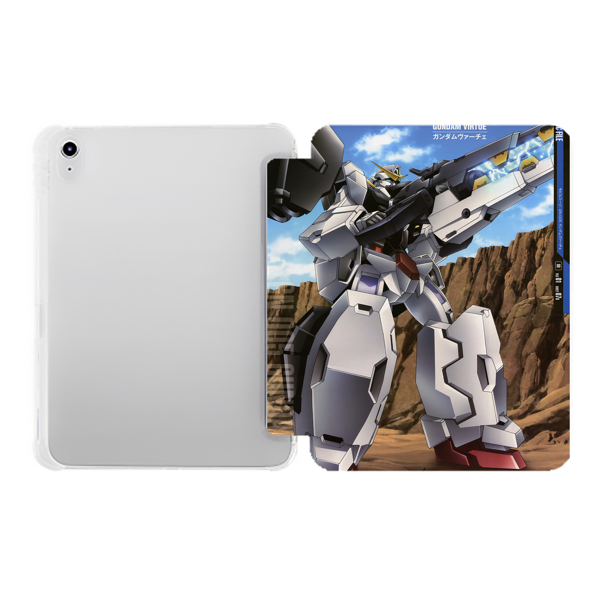 （画像用） 機動戦士ガンダム Mobile Suit Gundam IPad ケース ペン収納付き 三つ折りスタンド PUレザー×シリコン 対応機種9.5/10.5/10.9インチ